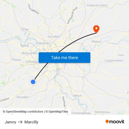 Janvry to Marcilly map