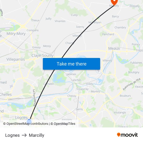 Lognes to Marcilly map