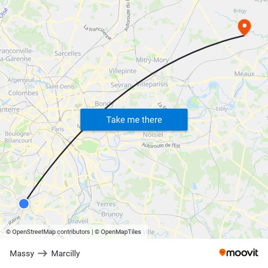 Massy to Marcilly map