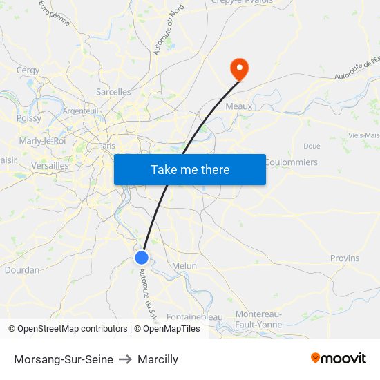 Morsang-Sur-Seine to Marcilly map