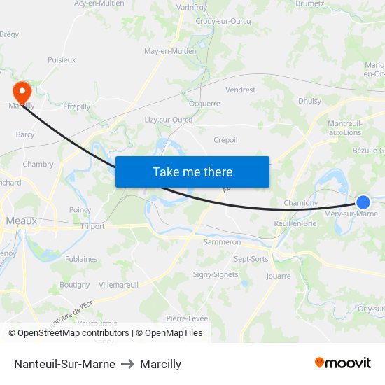 Nanteuil-Sur-Marne to Marcilly map