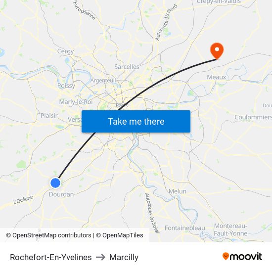Rochefort-En-Yvelines to Marcilly map