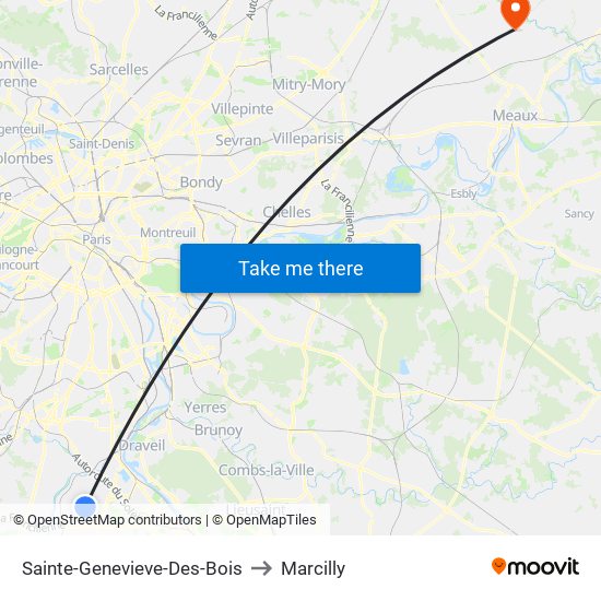 Sainte-Genevieve-Des-Bois to Marcilly map