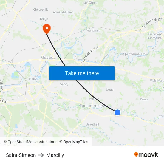 Saint-Simeon to Marcilly map