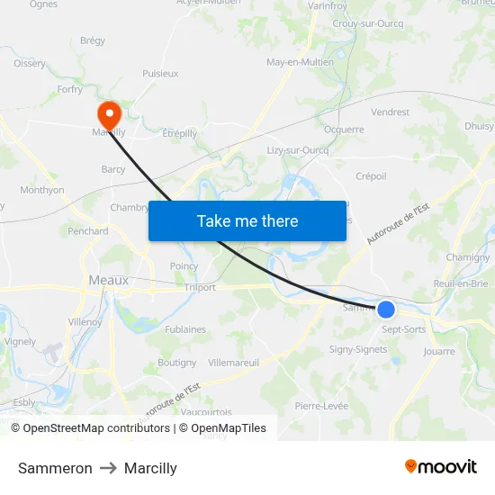 Sammeron to Marcilly map