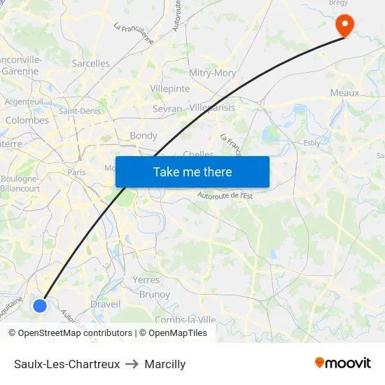 Saulx-Les-Chartreux to Marcilly map