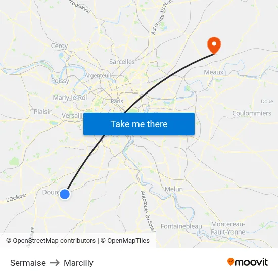 Sermaise to Marcilly map