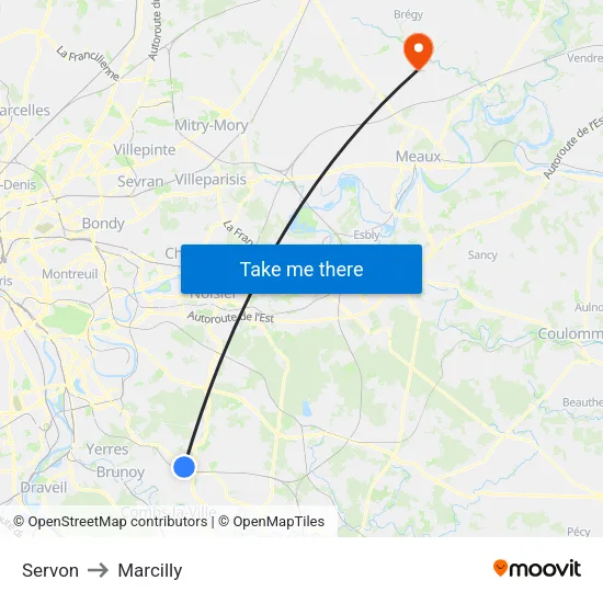 Servon to Marcilly map
