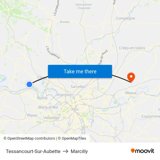 Tessancourt-Sur-Aubette to Marcilly map