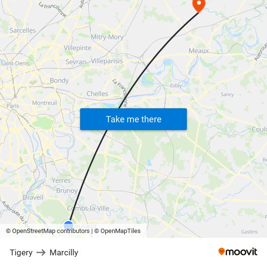 Tigery to Marcilly map