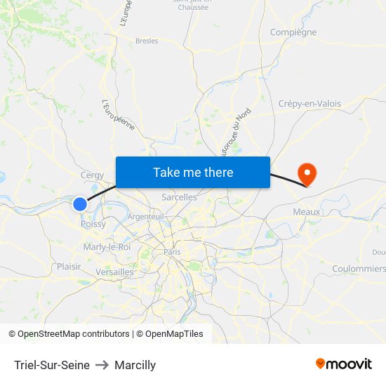 Triel-Sur-Seine to Marcilly map