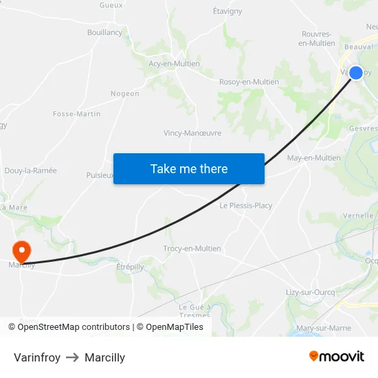 Varinfroy to Marcilly map