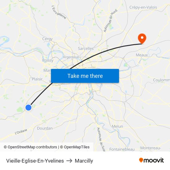 Vieille-Eglise-En-Yvelines to Marcilly map