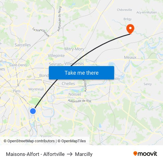 Maisons-Alfort - Alfortville to Marcilly map