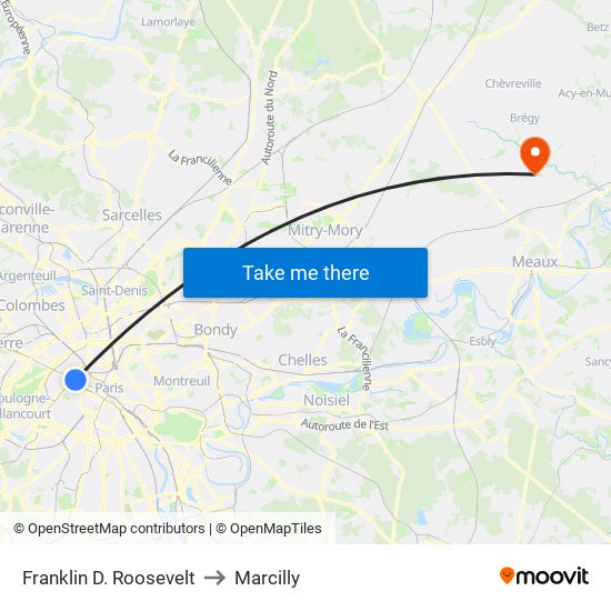 Franklin D. Roosevelt to Marcilly map