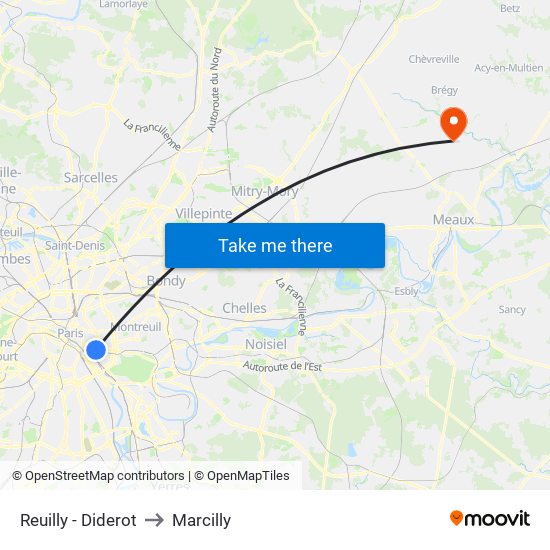 Reuilly - Diderot to Marcilly map