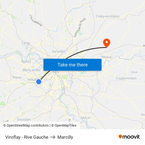 Viroflay - Rive Gauche to Marcilly map