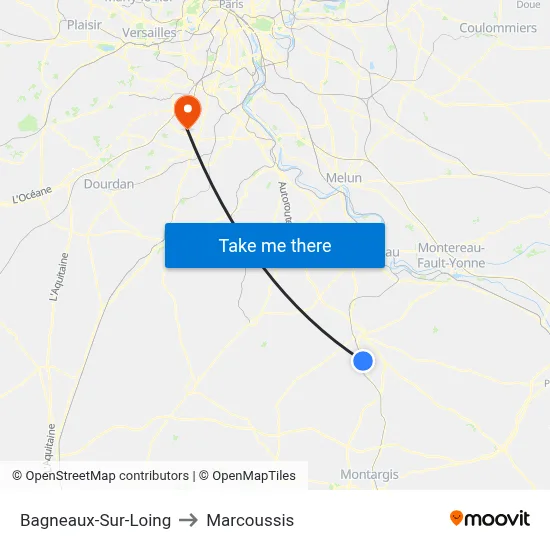 Bagneaux-Sur-Loing to Marcoussis map