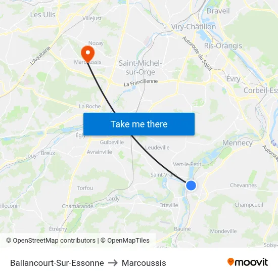 Ballancourt-Sur-Essonne to Marcoussis map