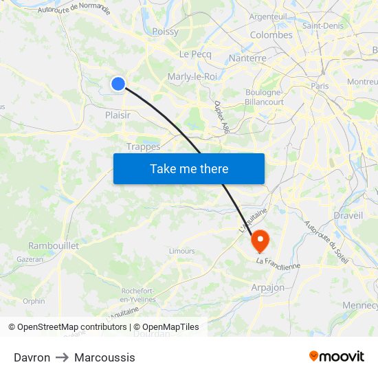 Davron to Marcoussis map