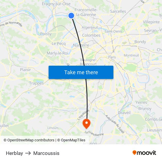 Herblay to Marcoussis map