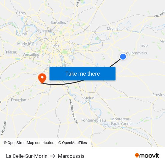 La Celle-Sur-Morin to Marcoussis map