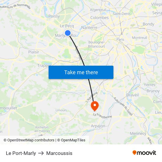 Le Port-Marly to Marcoussis map