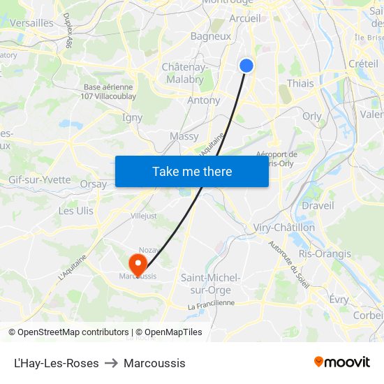L'Hay-Les-Roses to Marcoussis map