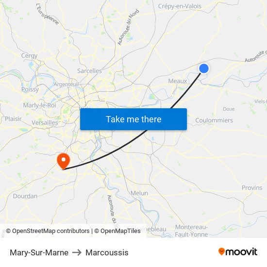 Mary-Sur-Marne to Marcoussis map