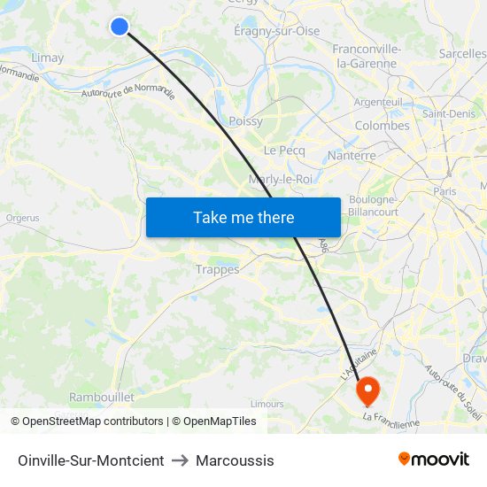 Oinville-Sur-Montcient to Marcoussis map