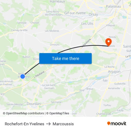 Rochefort-En-Yvelines to Marcoussis map