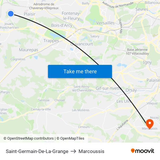 Saint-Germain-De-La-Grange to Marcoussis map
