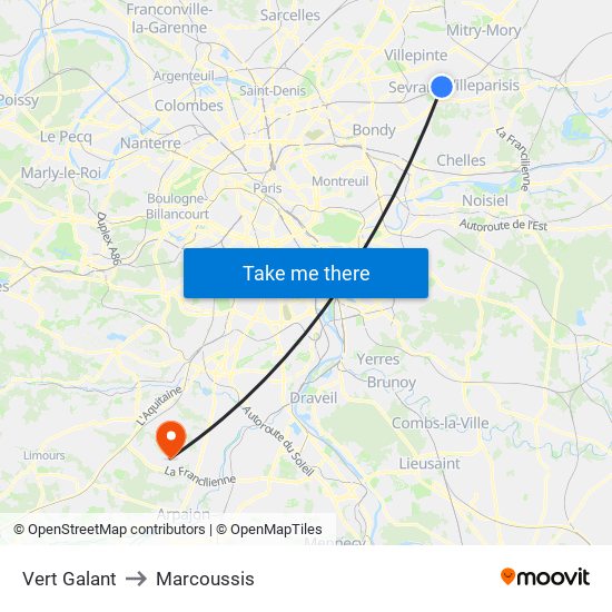 Vert Galant to Marcoussis map