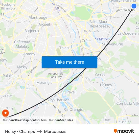 Noisy - Champs to Marcoussis map