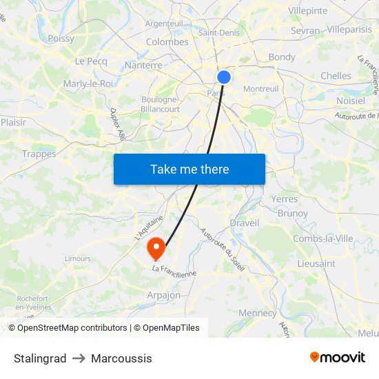 Stalingrad to Marcoussis map