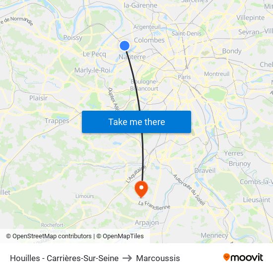 Houilles - Carrières-Sur-Seine to Marcoussis map