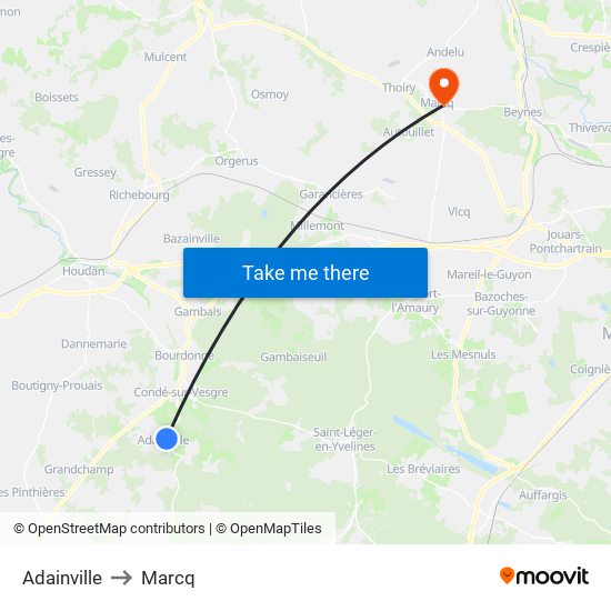 Adainville to Marcq map