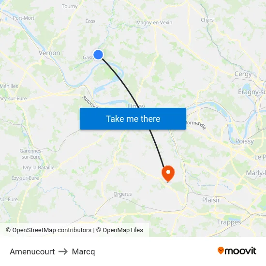 Amenucourt to Marcq map