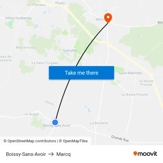 Boissy-Sans-Avoir to Marcq map