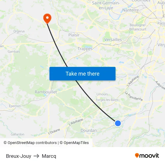 Breux-Jouy to Marcq map