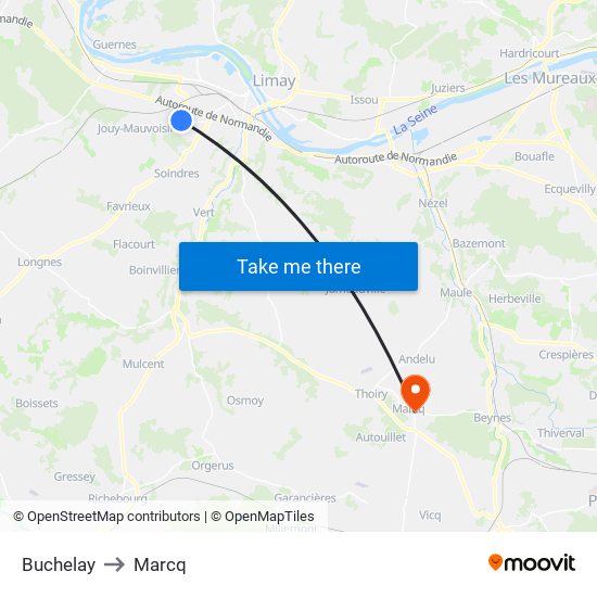 Buchelay to Marcq map