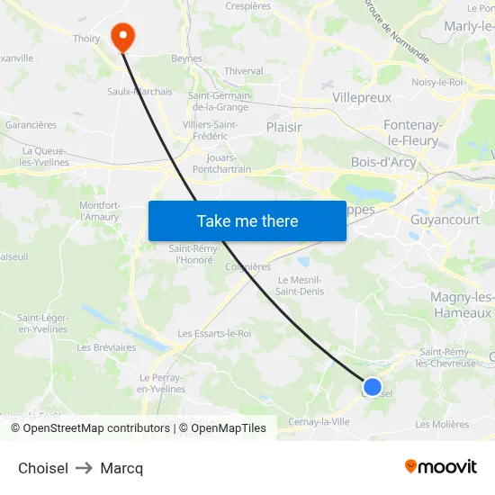 Choisel to Marcq map