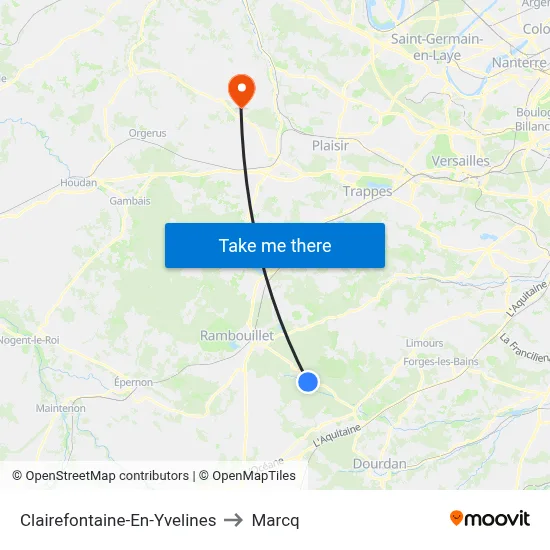 Clairefontaine-En-Yvelines to Marcq map