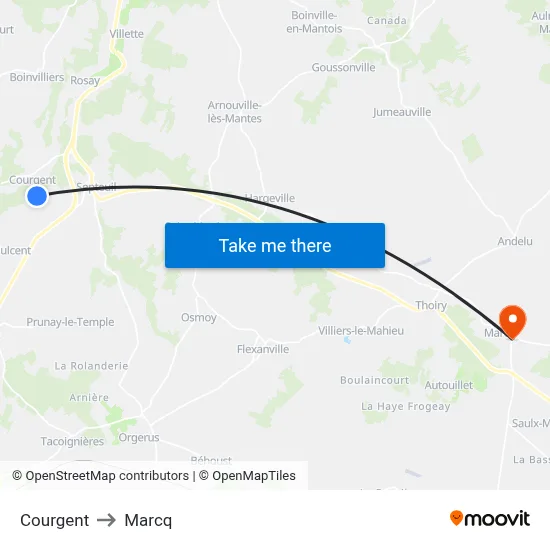 Courgent to Marcq map