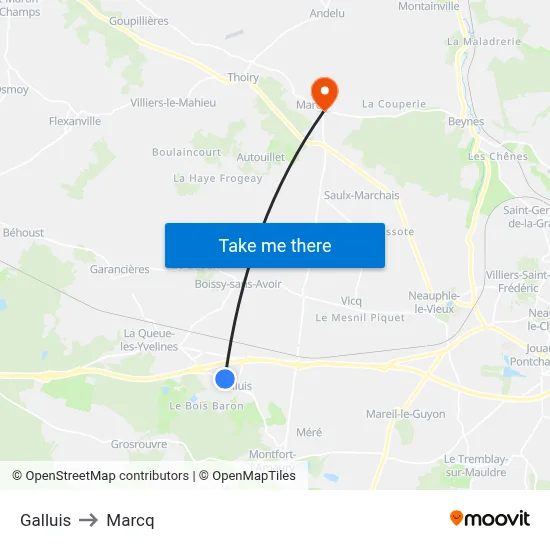 Galluis to Marcq map