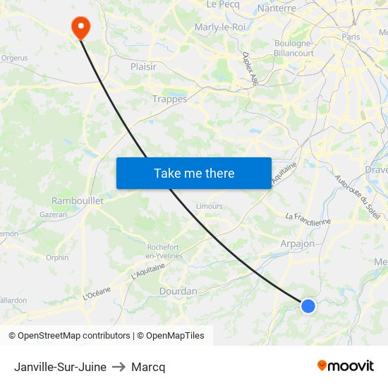 Janville-Sur-Juine to Marcq map