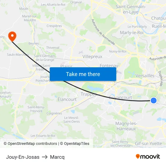 Jouy-En-Josas to Marcq map
