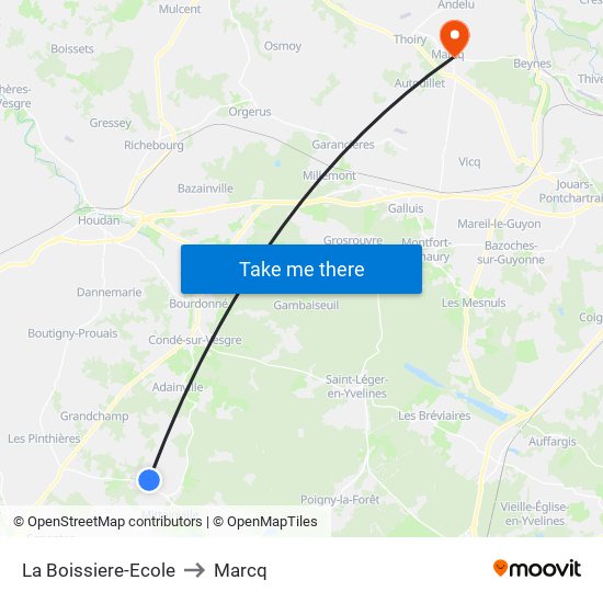 La Boissiere-Ecole to Marcq map