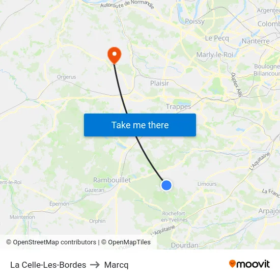 La Celle-Les-Bordes to Marcq map