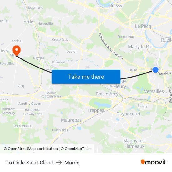 La Celle-Saint-Cloud to Marcq map